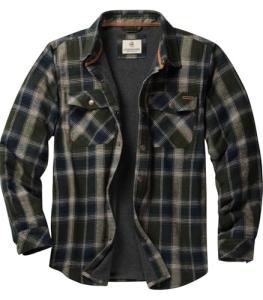 Men's Thermal Lined Flannel Shirt Jacket, Barnwood Plaid