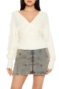 Forever 21 Women's Cable Knit Rosette Sweater