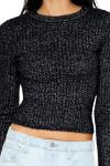 Forever 21 Women's Black Ribbed Fuzzy Sweater