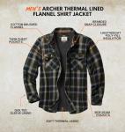 Men's Thermal Lined Flannel Shirt Jacket, Barnwood Plaid
