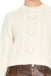 Forever 21 Women's White Rosette Knit Sweater X-Small
