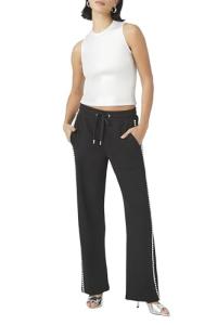 Forever 21 Black Rhinestone Wide-Leg Pants Small