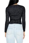 Forever 21 Women's Black Ribbed Fuzzy Sweater