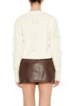 Forever 21 Women's White Rosette Knit Sweater X-Small