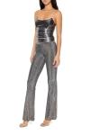 Forever 21 Women's Grey Glitter High-Rise Flare Pants