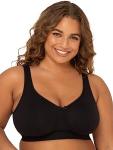 Fruit of the Loom Plus Size Wireless Bra - Black