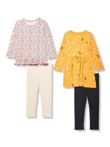 Girls' Long Sleeve Outfit Set, Pack of 4