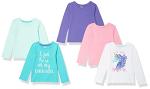 Spotted Zebra Girls' Long-Sleeve T-Shirts 5-Pack