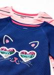 Spotted Zebra Girls' Cat Thermal T-Shirts, 2-Pack