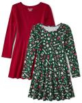 Children's Place Long Sleeve Skater Dress 2-Pack
