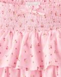 Girls' Floral Tiered Ruffle Skirt - Small