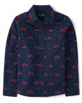 Boys' Christmas Truck Print Button Down Shirt