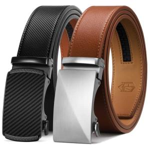 Zitahli Men's Leather Ratchet Belt - 2 Pack