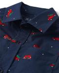 Boys' Christmas Truck Print Button Down Shirt