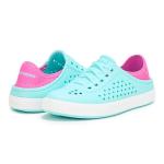 SKECHERS Girls Breezy Steps EVA Sneakers, Aqua/Pink