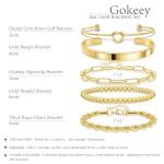 Gokeey 14K Gold Plated Chunky Cuff Bracelets