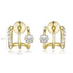 14K Gold Plated Illusion Hoop Earrings for Women