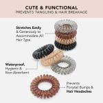 Kitsch Spiral Hair Ties - 8pc Set for Women