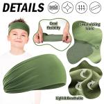 Zhanmai 8 Pack Kids Athletic Headbands - Camo & Solid