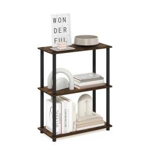 Furinno 3-Tier Corner Storage Shelves in Amber Pine