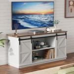 Farmhouse TV Stand with Sliding Barn Doors