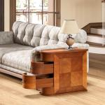 LITTLE TREE Vintage Wood End Table with 2 Drawers