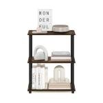 Furinno 3-Tier Corner Storage Shelves in Amber Pine