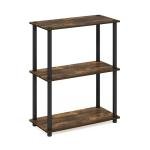 Furinno 3-Tier Corner Storage Shelves in Amber Pine