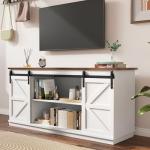 Farmhouse TV Stand with Sliding Barn Doors