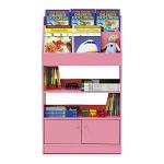 Furinno Lova Pink Bookshelf with Storage Cabinet