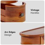 LITTLE TREE Vintage Wood End Table with 2 Drawers