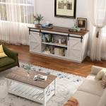 Farmhouse TV Stand with Sliding Barn Doors