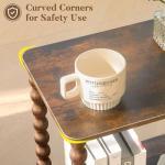 Fultyle Rustic Brown Side Table with Storage