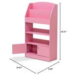 Furinno Lova Pink Bookshelf with Storage Cabinet