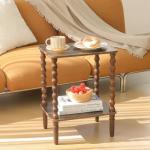 Fultyle Rustic Brown Side Table with Storage