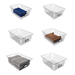 Amazon Basics Black Wire Storage Baskets - Set of 6