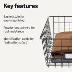 Amazon Basics Black Wire Storage Baskets - Set of 6