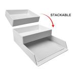 Amazon Basics White Plastic Desk Organizer with Trays