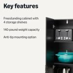 Amazon Basics Black Kitchen Pantry Storage Cabinet
