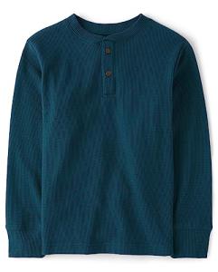 Children's Place Long Sleeve Thermal Henley Shirt