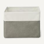 Large Charcoal Storage Bins with Leather Handles - 3 Pack