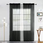 SpaceDresser Sheer Voile Curtain Panels - Black