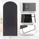 58" x 21" Arched Floor Mirror - Black Metal Frame