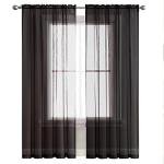 SpaceDresser Sheer Voile Curtain Panels - Black