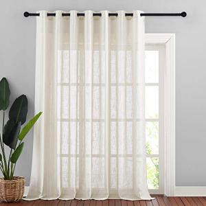 Beige Sheer Curtains - Extra Wide Grommet Panel