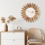 COM4SPORT 12 Inch Boho Wall Mirror – Rustic Decor