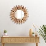 COM4SPORT 12 Inch Boho Wall Mirror – Rustic Decor