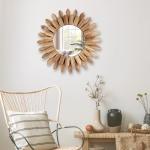COM4SPORT 12 Inch Boho Wall Mirror – Rustic Decor