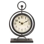JUMBO HUMBLE Vintage Metal Desk Clock 9.5" Black