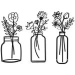 Metal Flower Wall Decor - Set of 3 Vases